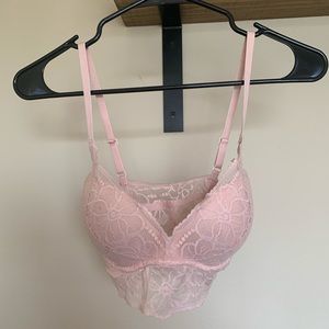 Light pink lace bralette